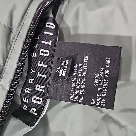 Perry Ellis Portfolio Men's Reversible Down Feather Puffer Jacket Black Size XL - Picture 4 of 12